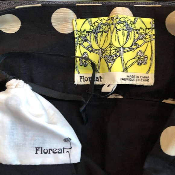 🆕 ANTHROPOLOGIE Floreat BLK w/Taupe Dots Mini 6 - Picture 5 of 5